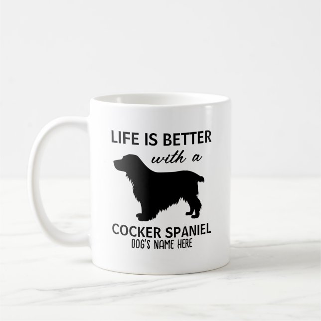 Mug Cocker Spaniel Life est meilleur design (Gauche)