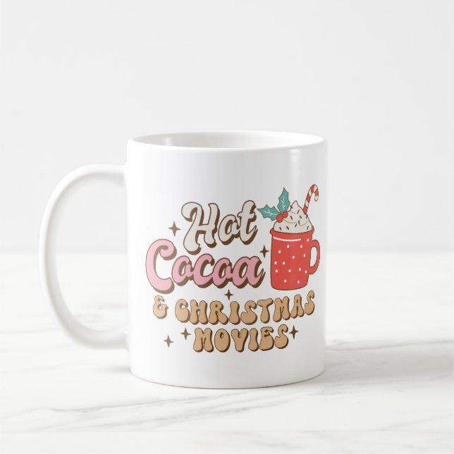 Mug Coco Chaud Et Films De Noël Rétro (Gauche)