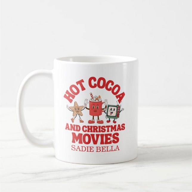 Mug Coco Chaud Rétro Et Films De Noël (Gauche)