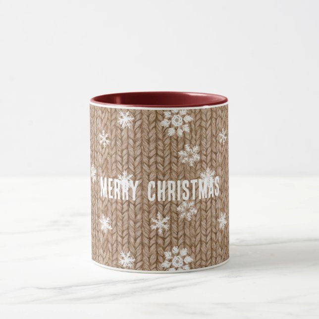 Mug Cocoa Cream Snowflakes Christmas (Centre)