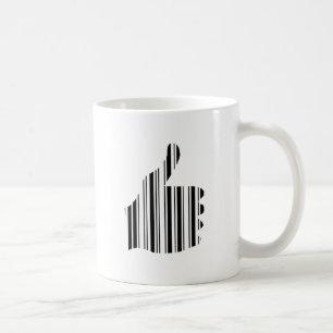 Mug Code barre POUCES EN HAUT Motif de geste du pouce 