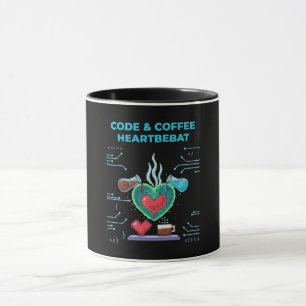 Mug Code & Coffee Battement de coeur Drôle de geek p