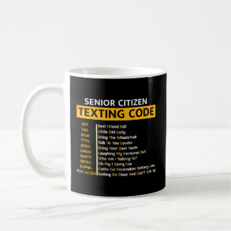 Mug Code de SMS pour les seniors Grand-père grand-mère