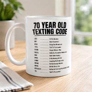 Mug Code de textage drôle pour septuagénaire