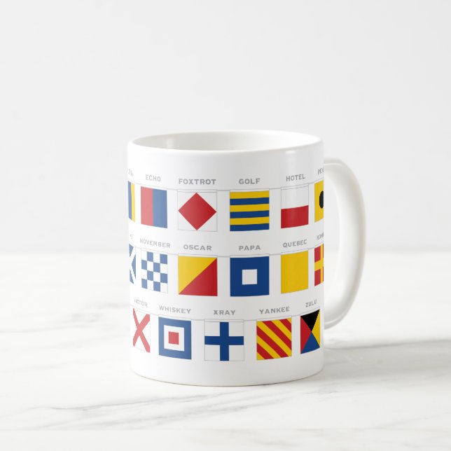 Mug Code international d'alphabet de signaux (Devant droit)