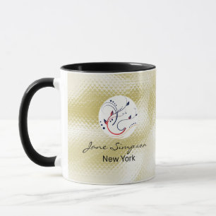 Mug Code QR Logo Élégant Texture Or