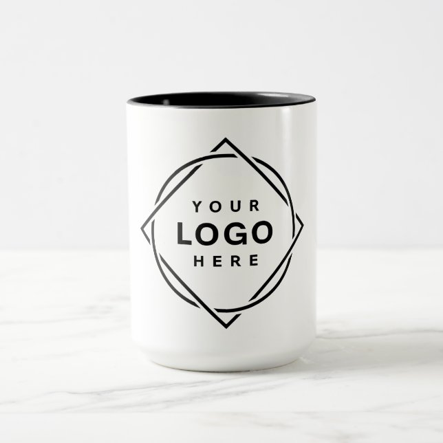 Mug Code QR noir élégant et épuré (Centre)