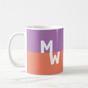 Mug Code QR pastel carré monogramme minimaliste