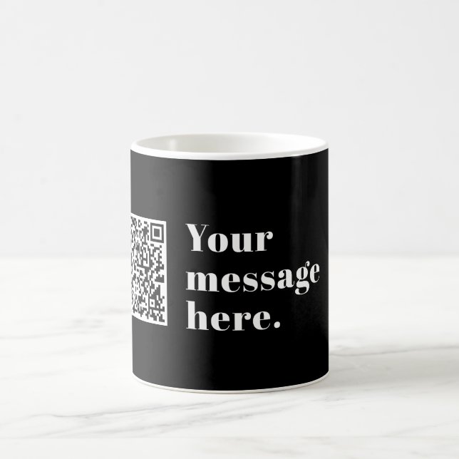 Mug Code QR téléchargé et texte rétro modifiable (Centre)