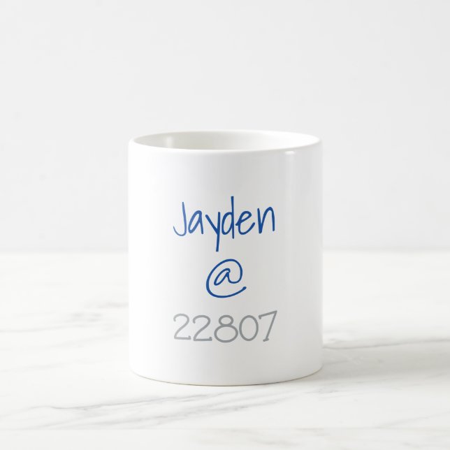 Mug Code zip bleu argenté de l'université personnalisé (Centre)
