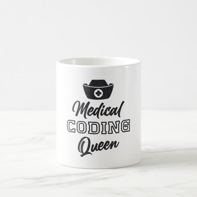 Mug Coder Médicale Queen Coding ICD Programmer Cadeau (Centre)