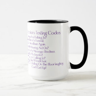 Mug "Codes textuels pour seniors" Café/Thé personnalis