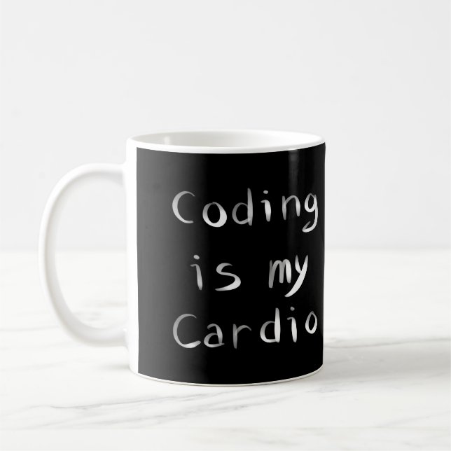 Mug Coding est mon Coder programmeur Cardio Funny (Gauche)