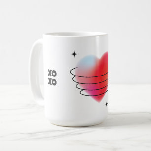 Mug Coeur 3d Hitech, coeur de la planète spatiale et é