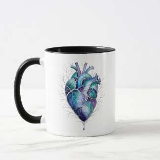Mug Cœur anatomique bleu et violet
