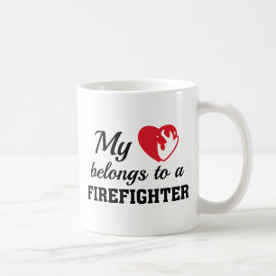 Mug Coeur Appartient pompier