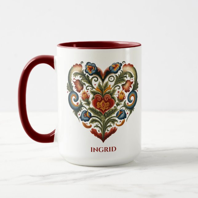 Mug Coeur artistique folklorique norvégien romancier p (Gauche)