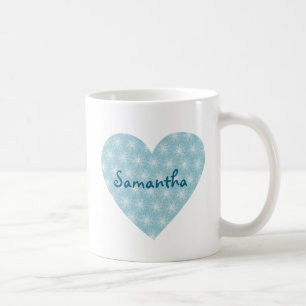 Mug Coeur bleu et blanc