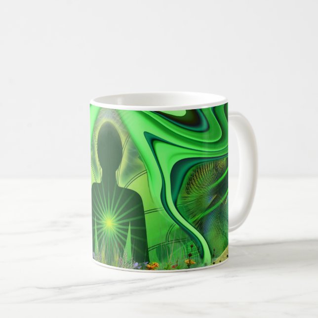 Mug Coeur Chakra - Symbole des mondes cachés (Devant droit)