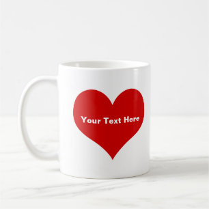 Mug Coeur d'amour rouge personnalisé