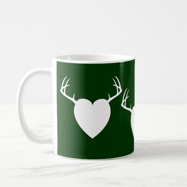 Mug Coeur d'andouillers de chasse de cerfs communs (Gauche)
