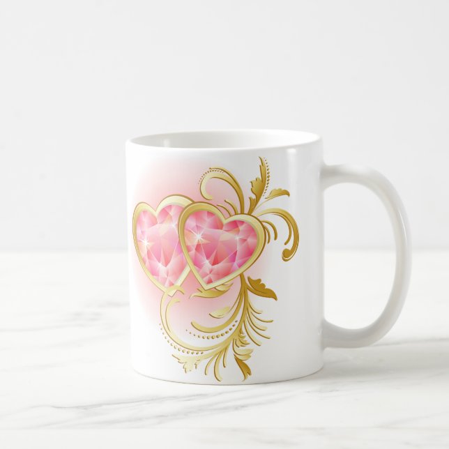 Mug Coeur de bijou rose (Droite)