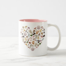 Mug Coeur de Champignons, Cadeau pour les amateurs