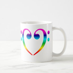 Mug Coeur de clef basse d'arc-en-ciel