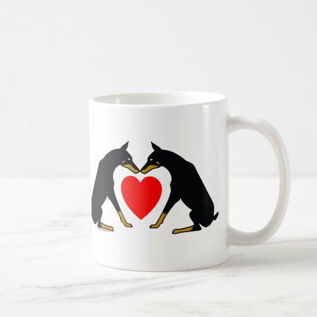 Mug Coeur de dobermann (Droite)