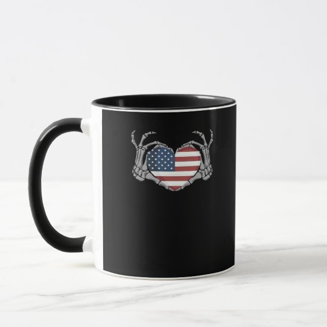 Mug Coeur de drapeau américain (Gauche)