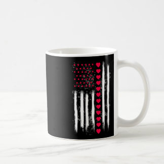 Mug Cœur de drapeau américain de la Saint-Valentin vin