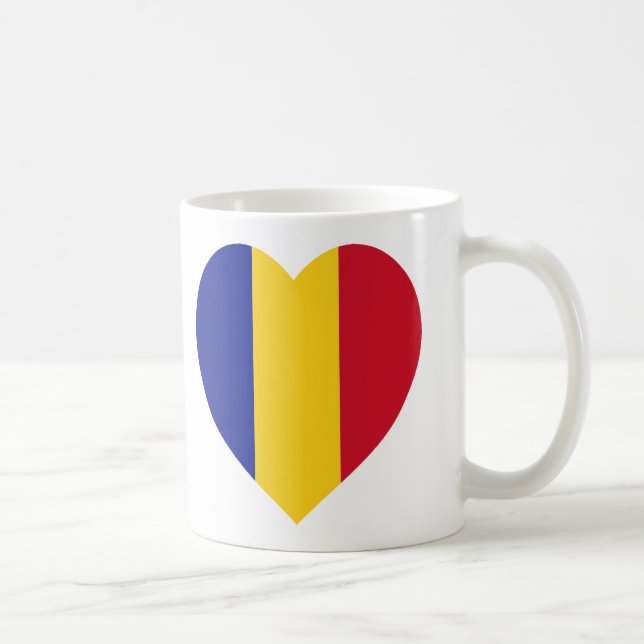 Mug Coeur de drapeau de la Roumanie (Droite)