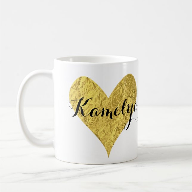 Mug Coeur de feuille d'or (Gauche)