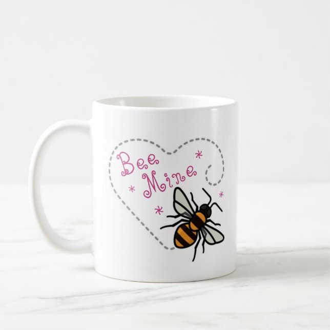 Mug Coeur de la mine d'abeilles Saint-Valentin (Gauche)