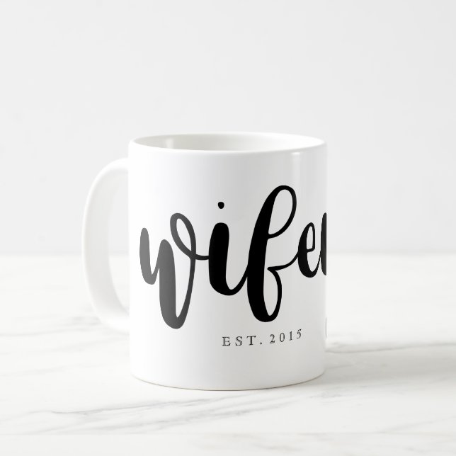 Mug Coeur de rose de manuscrit de Wifey (Devant gauche)