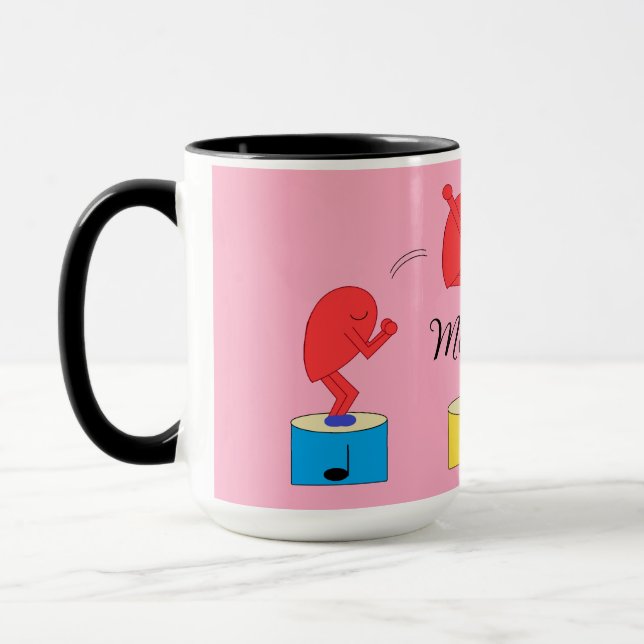 Mug Coeur de saut dans l'amour : de couleur Rose (Gauche)