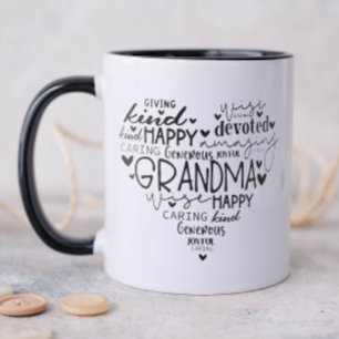 Mug Cœur de typographie grand-mère
