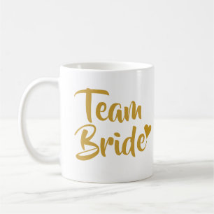 Mug Coeur d'or de jeune mariée d'équipe