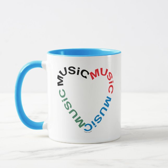 Mug Coeur du texte de musique (Gauche)