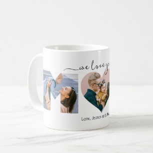Mug Coeur élégant Nous vous aimons Maman 3 Photo Colla