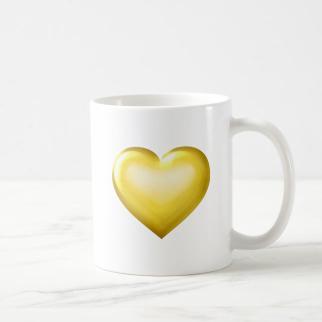 Mug Coeur en verre d'or (Droite)