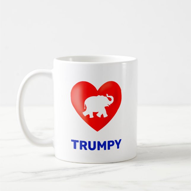 Mug Coeur et éléphant Trumpy modifiable (Gauche)