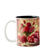 Mug coeur et fleurs
