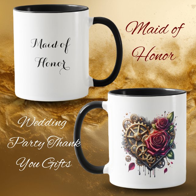 Mug Coeur et Roses Steampunk | La servante d'honneur (Créateur téléchargé)