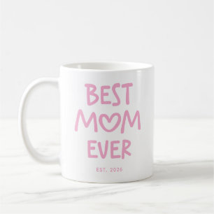 Mug Cœur Fantaisiste Rose Meilleure Maman Ever