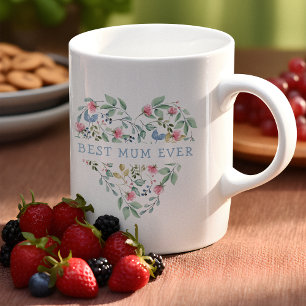 Mug Cœur floral aquarelle Meilleure maman qui soit