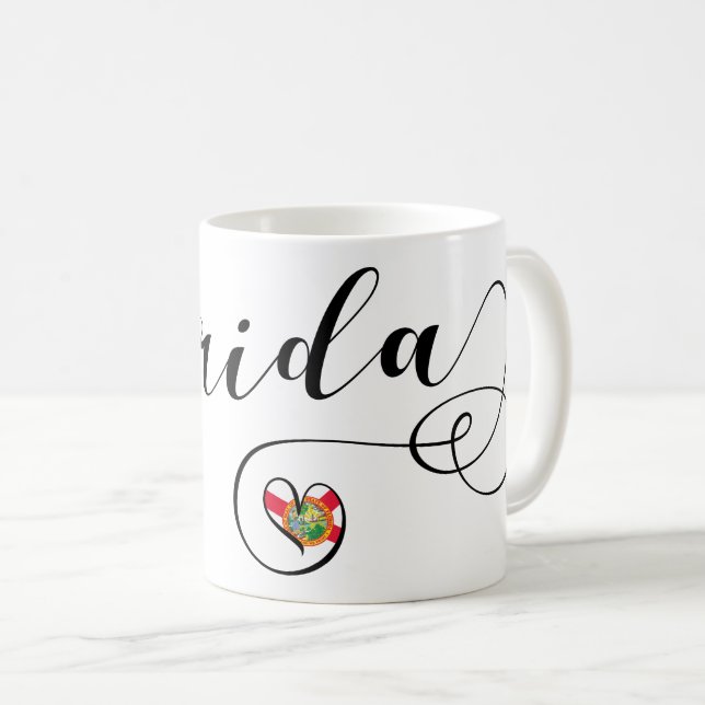 Mug Coeur Floride Mug, Floridienne, Miami (Devant droit)