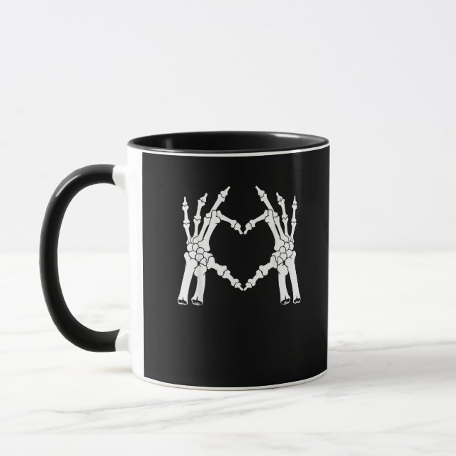 Mug Coeur - Halloween Squelette main (Gauche)