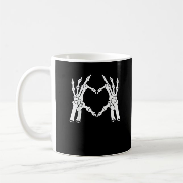 Mug Coeur - Halloween Squelette main (Gauche)