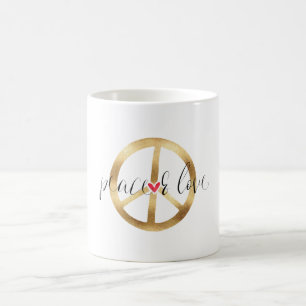 Mug Coeur inspiré de signe de paix d'or